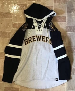 Milwaukee Brewers ‘47 Baseball Hoodie Hooded Top Jacket Men S Small - Picture 1 of 2