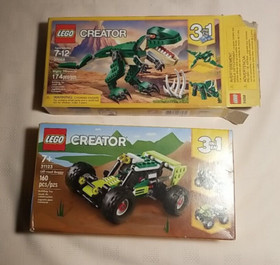 2 LEGO CREATOR 3 in 1 Sets - 31123 Off-Road Buggy & 31058 Mighty Dinosaurs -OPEN