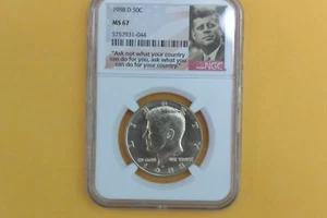 1988 D 50c NGC MS67 - Kennedy Half Dollar - Picture 1 of 4