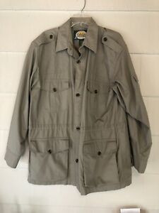 Cabelas 6 Pocket Button Up Mens Cotton Shooting/Fishing Shirt Size L Green Khaki