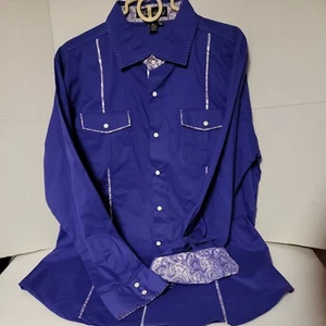 Men's XL PURPLE Victorious Western Shirt - Picture 1 of 7