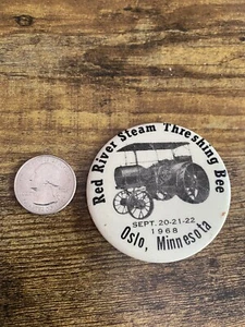 Pin de trilla de vapor Oslo Minnesota Red River 1968 vintage clásico botón Pinback - Imagen 1 de 2