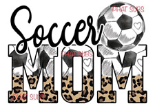 Sublimation Print Soccer Mom Leopard Ready to Press Heat Transfer