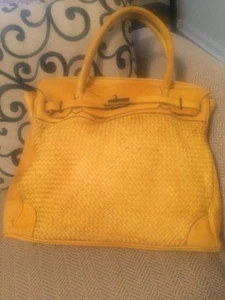 BOLSO DE MANO PARA PORTÁTIL VINTAGE MOSTAZA 39 CM INSPIRADO EN BK CUERO DE BECERRO - Imagen 1 de 12