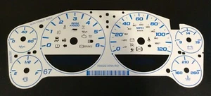 07 - 11 GM Truck SUV Instrument Cluster Gauge Face Applique' White / Blue Scales - Picture 1 of 1
