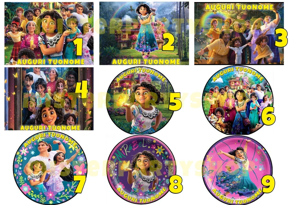 Cialda - Ostia per torte Encanto Disney Anche personalizzabile o tonda o A3