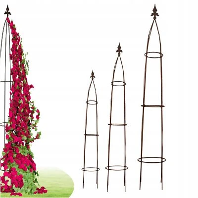 Pergola de jardin en métal terrasse pour roses fleurs rouille acier 180 cm de... - Photo 1/3