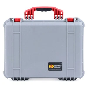 Pelican 1520 Silver & Red Case. Comes with foam. - Picture 1 of 3