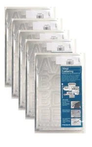Chartpak 2-inch Silver Stick-on Vinyl Letters & Numbers (01059), 5 PACKS - Picture 1 of 1