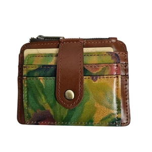 NWOT PATRICIA NASH Cassis Leather ID Card Coin Wallet WATERCOLOR BUTTERFLY RFID - Picture 1 of 6