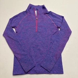 Ivivva by Lululemon Athletic Quarter Zip Pullover Pink Purple Girls Size 10 Top - Picture 1 of 11