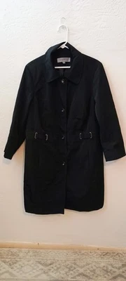 Ann Klein Women's 1x Black Rain Coat - Image 1 of 4