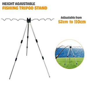 Portable Folding Fishing Rods Tripod Stand Rest Tackle for Outdoor Sea Beach UK - Picture 1 of 8