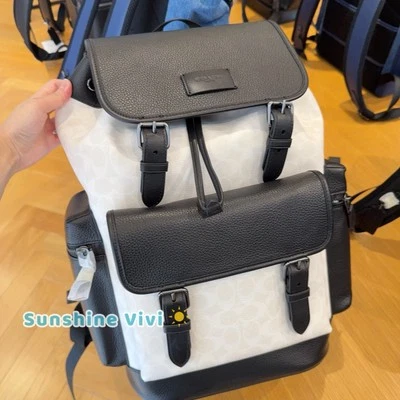 NWT Coach MEN's Sprint Backpack Signature Canvas CBI12 Gunmetal/Chalk/Black - Image 1 of 4