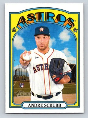2021 Topps Heritage #592 Andre Scrubb Houston Astros Rookie - Image 1 of 2