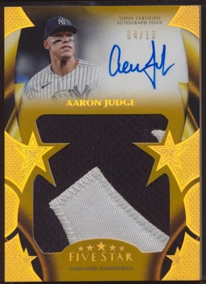 2023 TOPPS FIVE STAR AARON JUDGE JUMBO PATCH JERSEY AUTO AUTOGRAPH 4/10! - Image 1 of 2