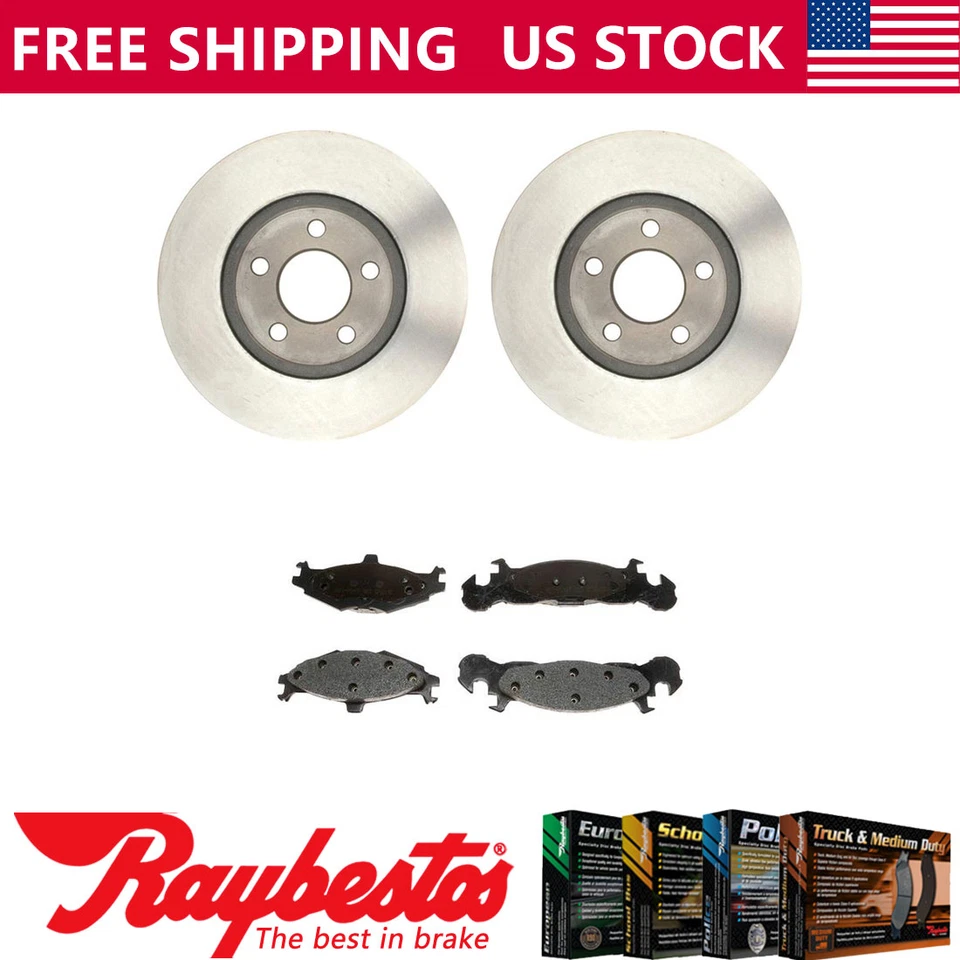 Rotores de freno delanteros + pastillas de freno metálicas y accesorios para Dodge Spirit 1989 Foto 1 de 4