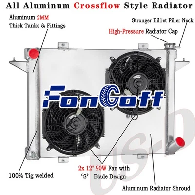 3Row Radiator Shroud Fan FOR 91-93 Dodge D250/D350/W250/W350 5.9L DIESEL #CC1198 - Image 1 of 4