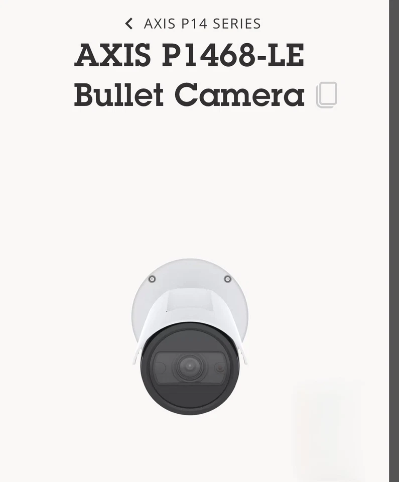AXIS P1468-LE NETWORK BULLET 4k CAMERA - Image 1 of 4