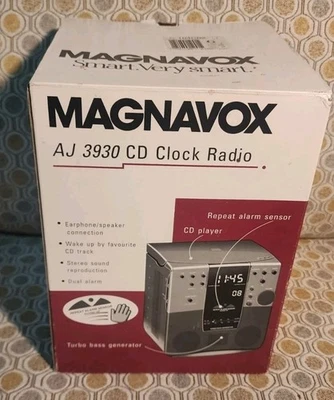 Новый из старых запасов! Philips Magnavox AJ3930/17 нежный пробуждение стерео CD-плеер часы AM/FM радио - Изображение 1 из 3