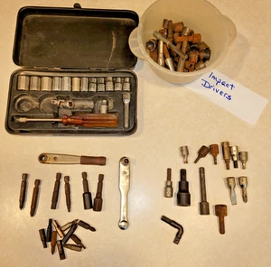 Mixed Lot of Tools Small Socket Set DRIVERS Mixed Sizes & Standard Rachet Impact - Picture 1 of 7