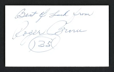 Roger Brown Autographed Signed 3x5 Index Card Indiana Pacers "Best Of Luck" JSA - Image 1 of 3