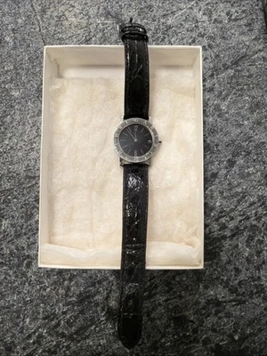 Bvlgari BB 30 SL Quartz Watch Swiss Made Authentic Black Dial Leather Strap - Image 1 of 4