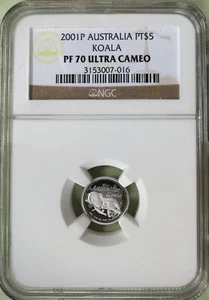 2001 P  Australia 1/20 oz. Platinum $5 Koala NGC PF 70 Ultra Cameo - Picture 1 of 2