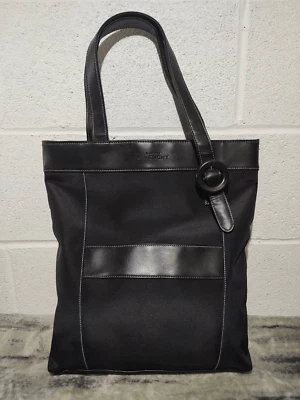 Новый без ЯРЛЫКОВ Givenchy Parfum черный полиэстер нейлона двойной верхний ручки сумка с короткими ручками сумочка - Изображение 1 из 4