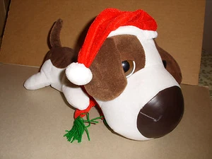 Big Head Plush Peek A Boo Toys Christmas Santa Puppy Dog Stuffed Pup 13'' - Picture 1 of 5