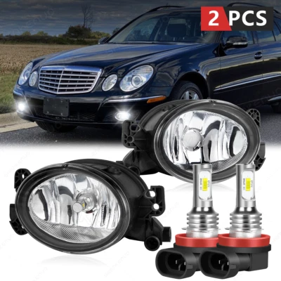LED Bumper Fog Lights w/ Cover For Mercedes Benz C230 C300 C350 2008-2011 W204 - Image 1 of 4