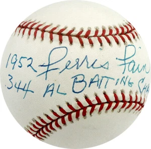 Ferris Fain Autographed AL Baseball 1951 .344 AL Batting Champ 1952 .327 PSA - Picture 1 of 3