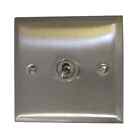 G&H SSS81A-SS Spectrum Plate Brushed Steel 1 Gang 2 Way Toggle Light Switch