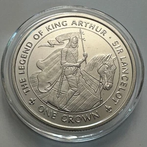 1996 Isle of Man Legends of King Arthur Coin - Sir Lancelot CuNi BU Condition - Picture 1 of 4