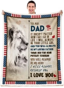 "AN MEINEN HERO VATER DECKE AUS TOCHTER VATERTAG GESCHENK LÖWE 50""x60" - Bild 1 von 3