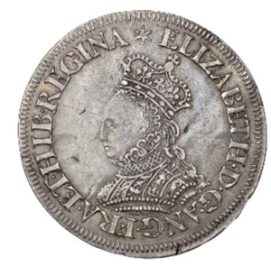 1558-1603 Elizabeth I Milled Shilling, large size, mm. Star, S 2590, RARE - Picture 1 of 2