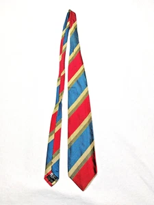 Boss Hugo Boss Tie - Multi Color Repp Stripes  100% Silk Italy Necktie 57" long - Picture 1 of 7