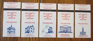 BIENVENIDO A PHILADELPHIA JUEGO COMPLETO DE 5 CUBIERTAS DE CERILLAS -E20 - Imagen 1 de 1