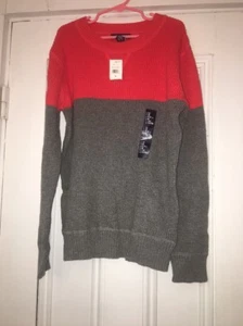 Gap Kids Outlet Boys Sz Medium Sweater 8-9 Orange Gray NWT - Picture 1 of 2