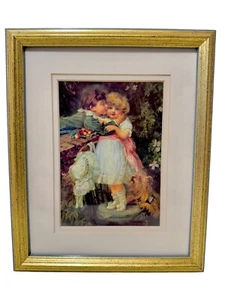 Vintage 1989 Over The Garden Wall Framed Matted Lithograph 8x10 Fredrick Morgan - Picture 1 of 15