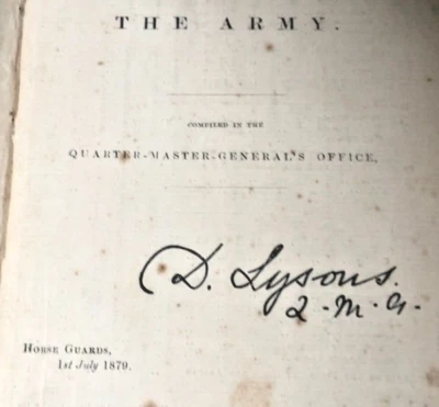 The Distribution of the Army 1879 HORSE GUARDS QUARTERMASTER SYMONS LIST TROOPS - Image 1 of 4