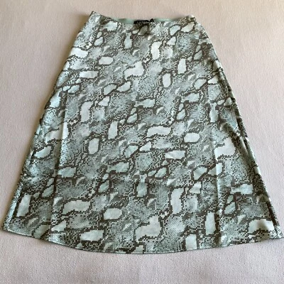 Saia Lauren Ralph Lauren Feminina Tamanho 6 Pele de Cobra Cetim Charmeuse Linha A - Imagem 1 de 4