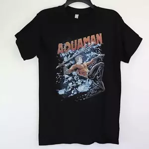 Aquaman Alstyle Ropa y Ropa Activa Unisex Gráfica Camiseta Negra Algodón S Nueva - Imagen 1 de 5