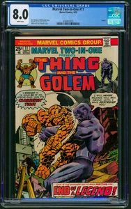 MARVEL TWO IN ONE #11 1975 Marvel CGC 8.0 White Pages The Thing & Golem Cover - Picture 1 of 2