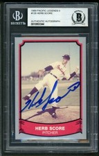 1989 Pacific Legends II Auto Autograph Herb Score #126 BGS Authentic Indians 