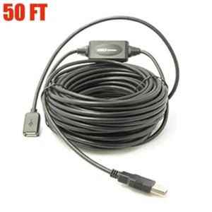 50FT USB A Male to Female Active Repeater Extension Cable Booster Adapter 480Mbp - Picture 1 of 4