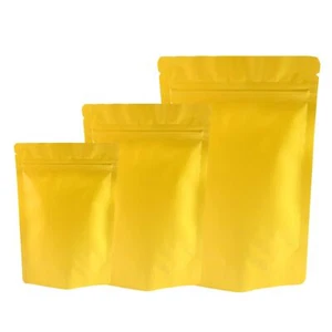 Bolsa de pie de papel de aluminio resistente oro naranja mate 50/100 bolsas resellables - Imagen 1 de 6