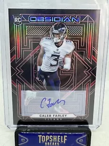CALEB FARLEY RC 2021 PANINI OBSIDIAN NOVATO AUTÓGRAFO GRABADO ROJO 2/10 168 - Imagen 1 de 2