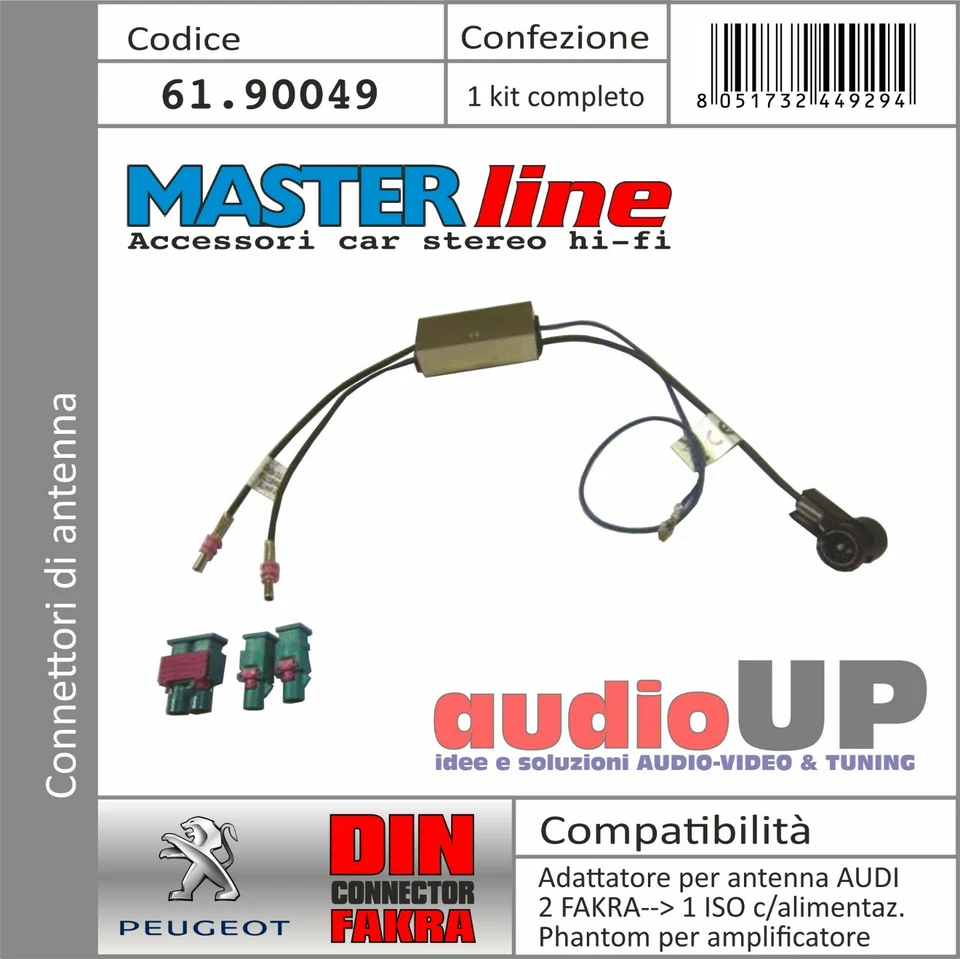 ADATTATORE ANTENNA ISO -> DUAL FAKRA ALIMENTAZIONE PHANTOM PER PEUGEOT EXPERT - Immagine 1 di 1
