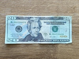 $20 Radar Bill ML 04411440 N Circulated Condition - Picture 1 of 2